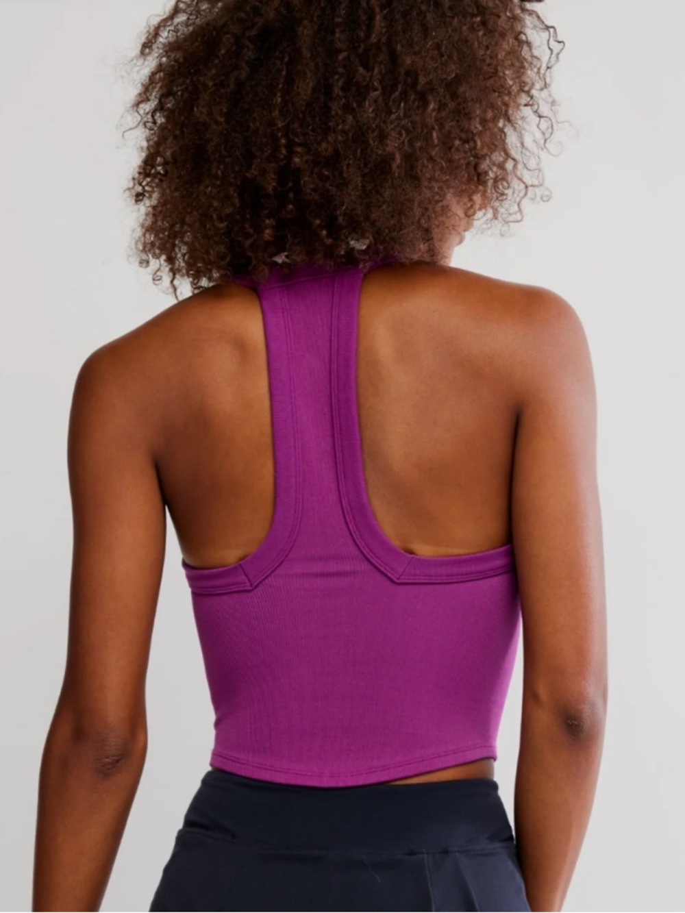 Free People FP Movement All Clear V-Neck Cami Deep Mulberry Racerback Bra NWT - Picture 2 of 5